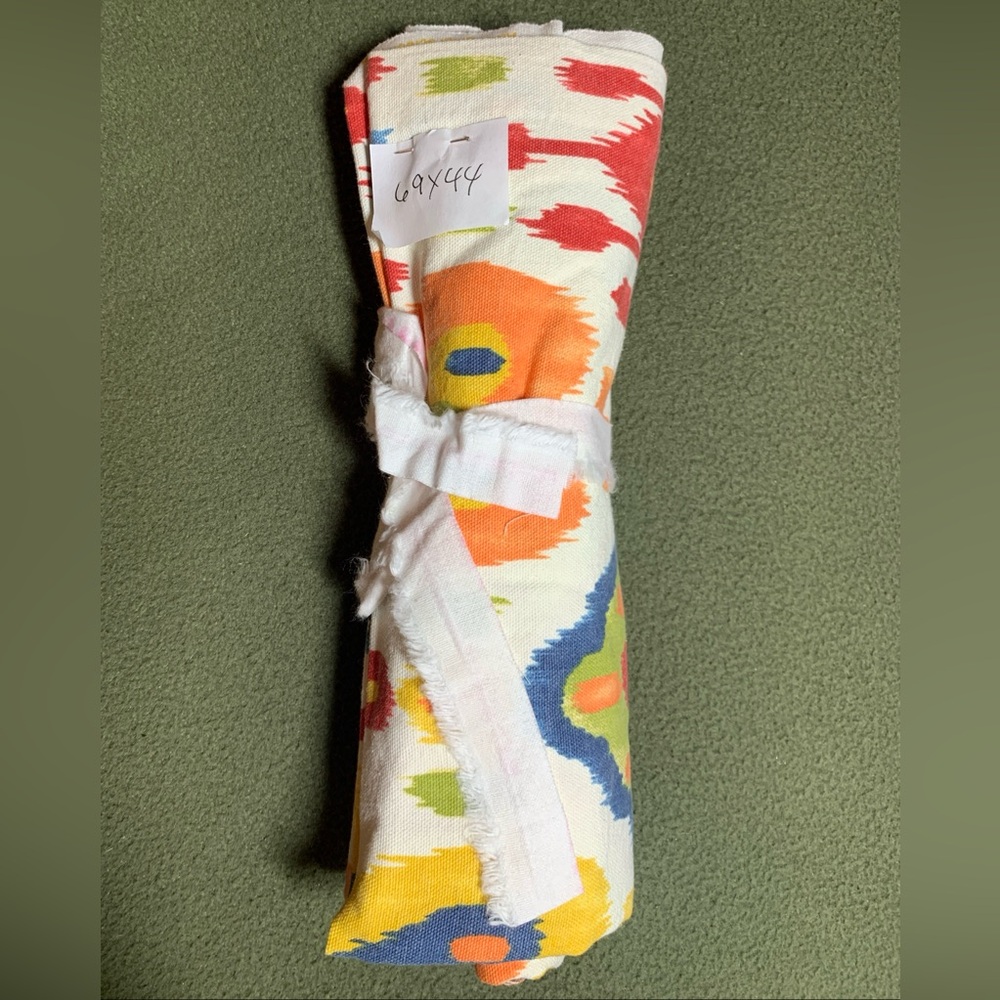Printed cotton fabric. Heavyweight. Size is 69” x 44”
